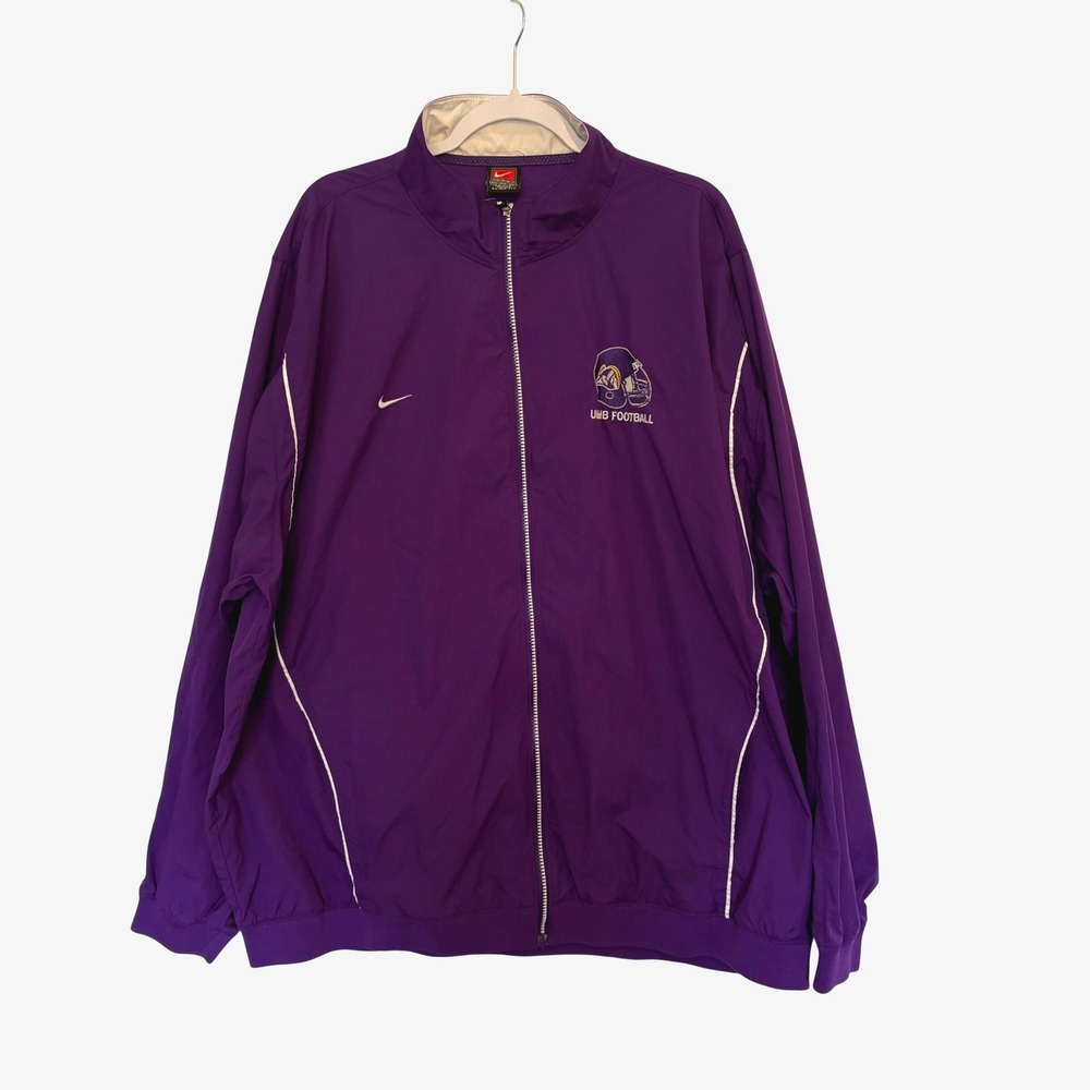 Vtg Nike Team UMHB Football Jacket 3XL Purple Clima Fit Blokecore Gorpcore Y2K